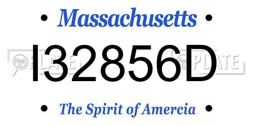 I32856D Massachusetts License Plate