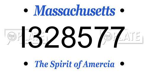 I328577 Massachusetts License Plate