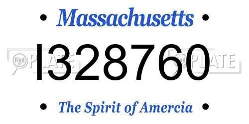 I328760 Massachusetts License Plate