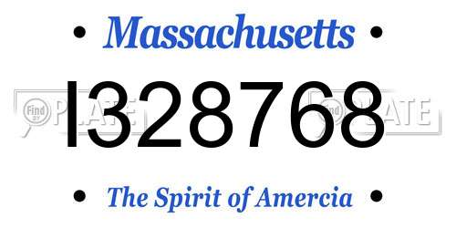 I328768 Massachusetts License Plate