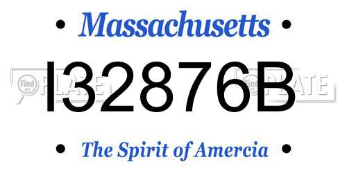 I32876B Massachusetts License Plate