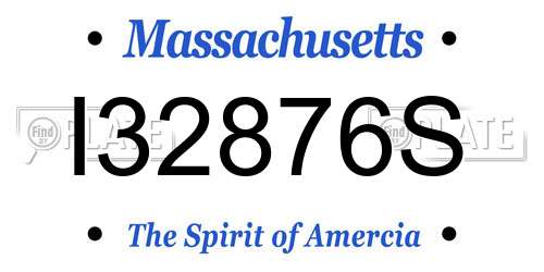 I32876S Massachusetts License Plate