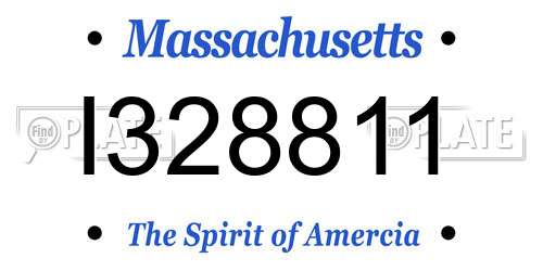 I328811 Massachusetts License Plate