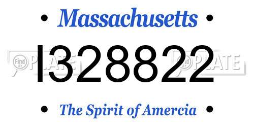 I328822 Massachusetts License Plate