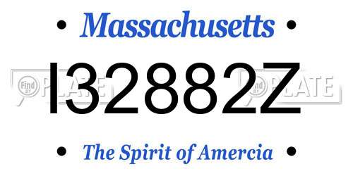 I32882Z Massachusetts License Plate