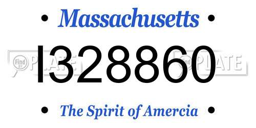 I328860 Massachusetts License Plate