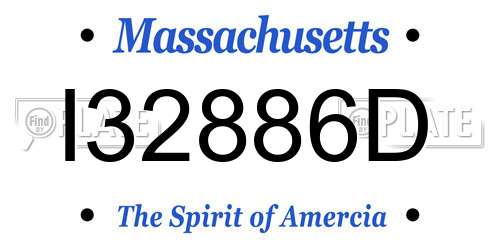 I32886D Massachusetts License Plate