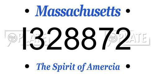 I328872 Massachusetts License Plate