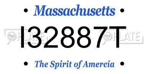 I32887T Massachusetts License Plate