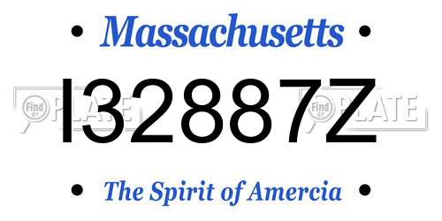 I32887Z Massachusetts License Plate