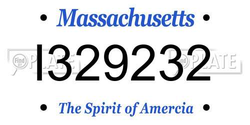 I329232 Massachusetts License Plate