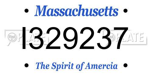 I329237 Massachusetts License Plate