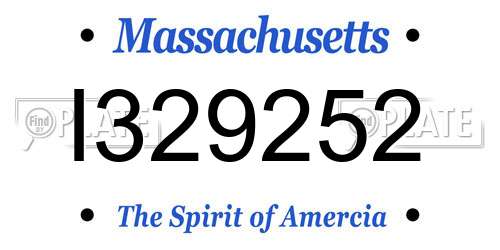 I329252 Massachusetts License Plate