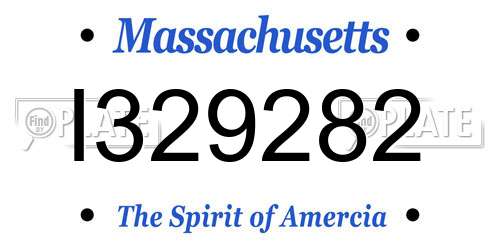 I329282 Massachusetts License Plate