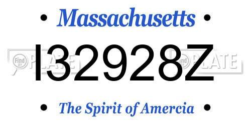I32928Z Massachusetts License Plate