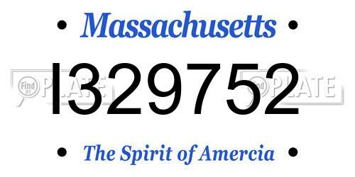 I329752 Massachusetts License Plate