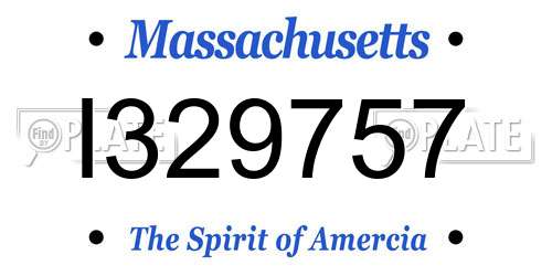 I329757 Massachusetts License Plate