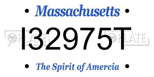 I32975T Massachusetts License Plate