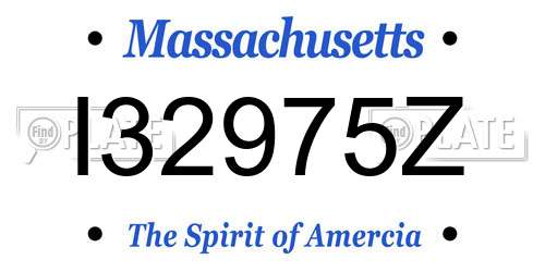I32975Z Massachusetts License Plate