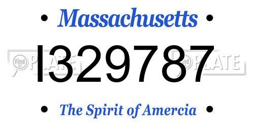 I329787 Massachusetts License Plate