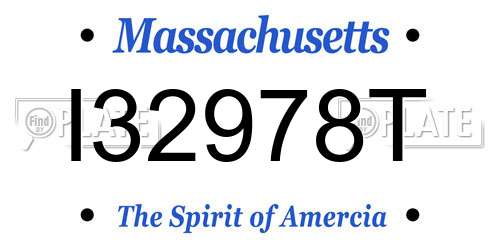 I32978T Massachusetts License Plate