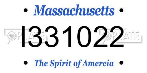 I331022 Massachusetts License Plate
