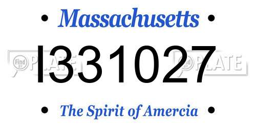 I331027 Massachusetts License Plate
