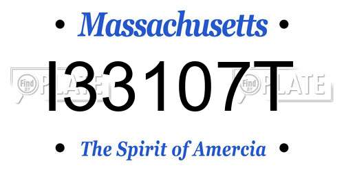 I33107T Massachusetts License Plate