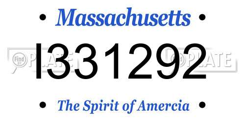 I331292 Massachusetts License Plate
