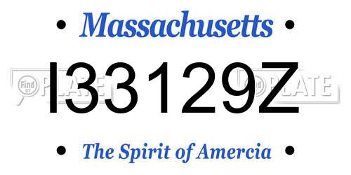 I33129Z Massachusetts License Plate
