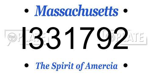 I331792 Massachusetts License Plate