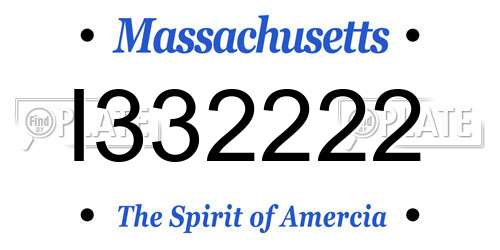 I332222 Massachusetts License Plate