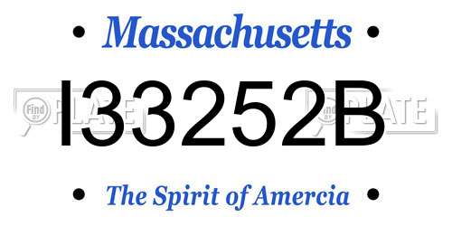 I33252B Massachusetts License Plate