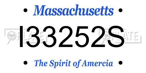 I33252S Massachusetts License Plate