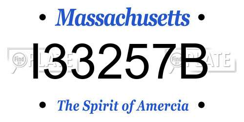 I33257B Massachusetts License Plate