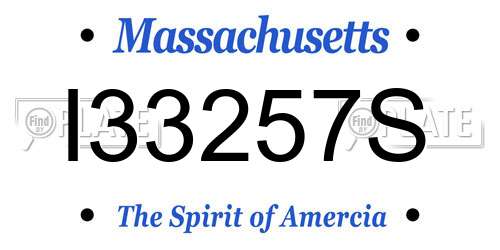 I33257S Massachusetts License Plate