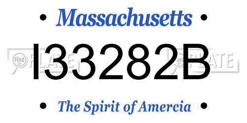I33282B Massachusetts License Plate