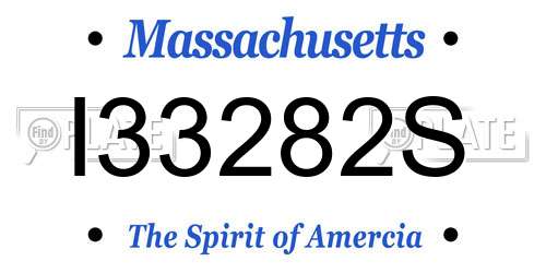 I33282S Massachusetts License Plate