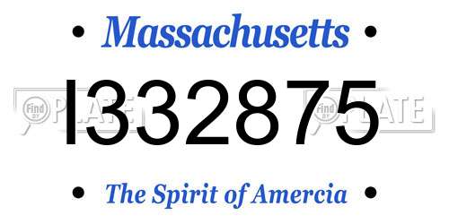 I332875 Massachusetts License Plate