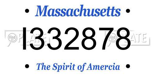 I332878 Massachusetts License Plate