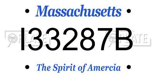 I33287B Massachusetts License Plate