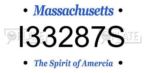 I33287S Massachusetts License Plate