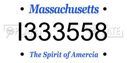 I333558 Massachusetts License Plate