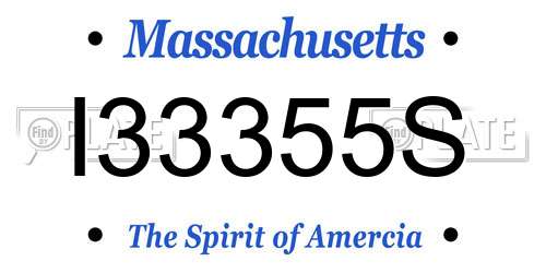 I33355S Massachusetts License Plate
