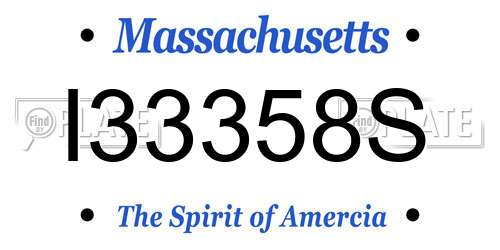 I33358S Massachusetts License Plate