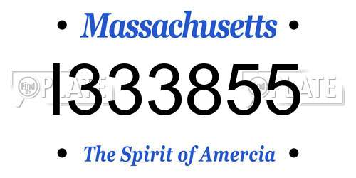 I333855 Massachusetts License Plate