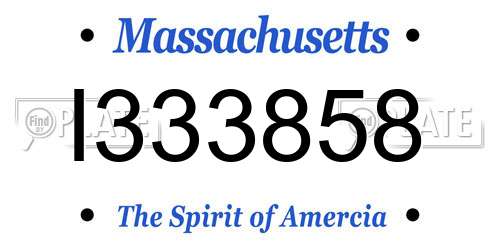 I333858 Massachusetts License Plate