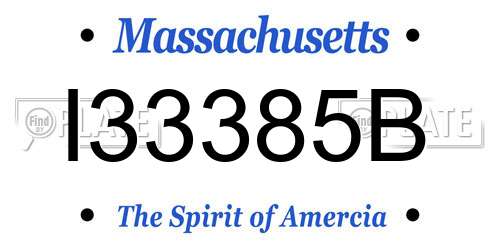 I33385B Massachusetts License Plate