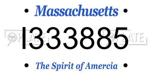 I333885 Massachusetts License Plate