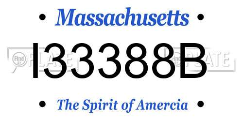 I33388B Massachusetts License Plate